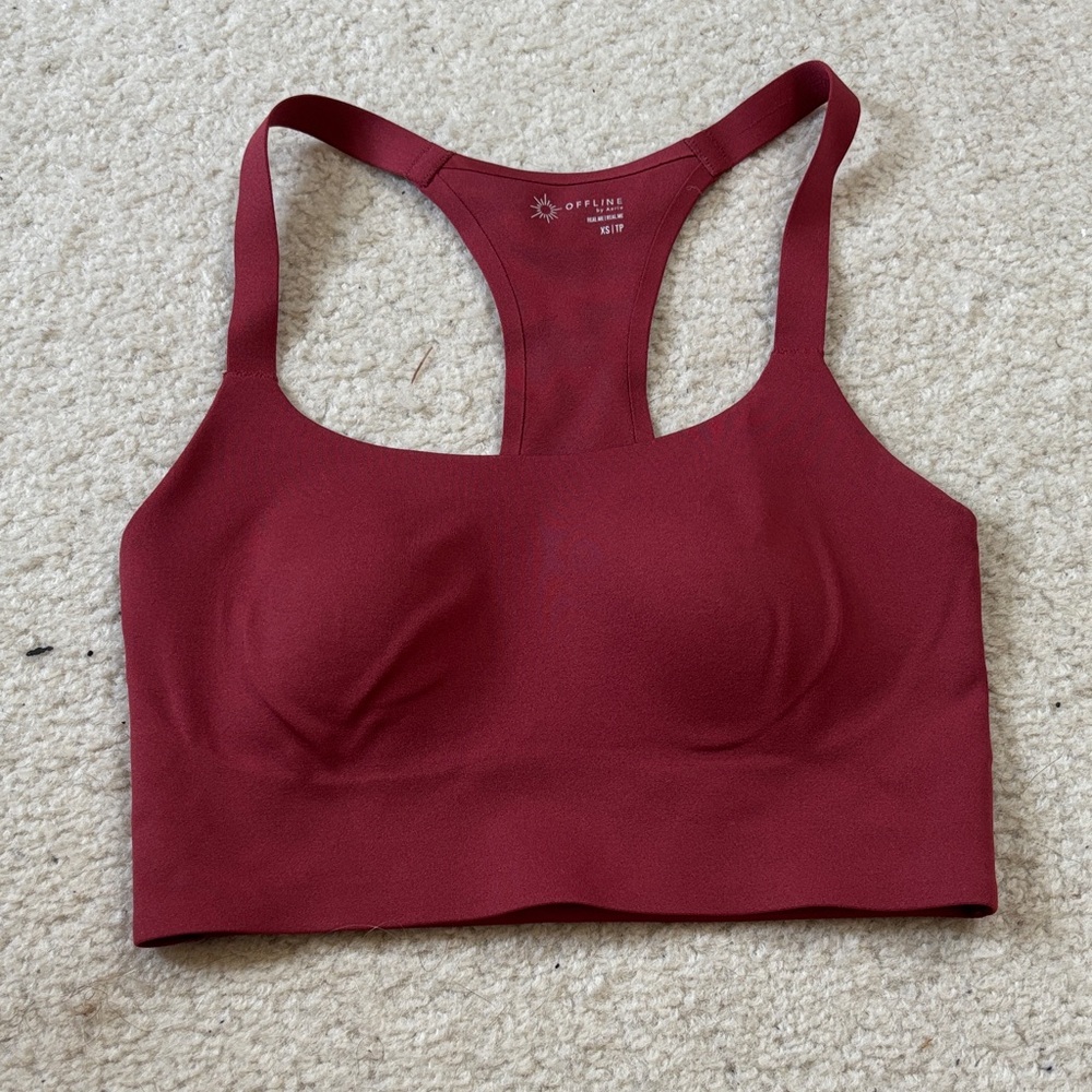Offline by Aerie Burgundy Sports Bra